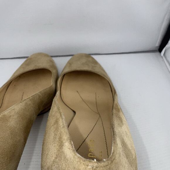 Kate Spade New York Round Toe Pump 3.5” Heels Beige‎ Suede 8B Made In Italy - Picture 10 of 13